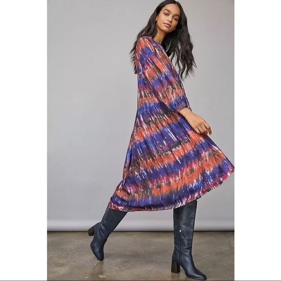 NEW Anthropologie NORBLACK NORWHITE Agatha Tie-Dye Maxi Dress Medium Petite - Picture 2 of 4